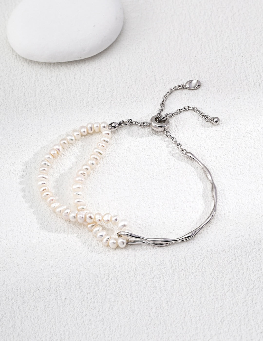 THE DOUBLE PEARLS HALF BANGLE