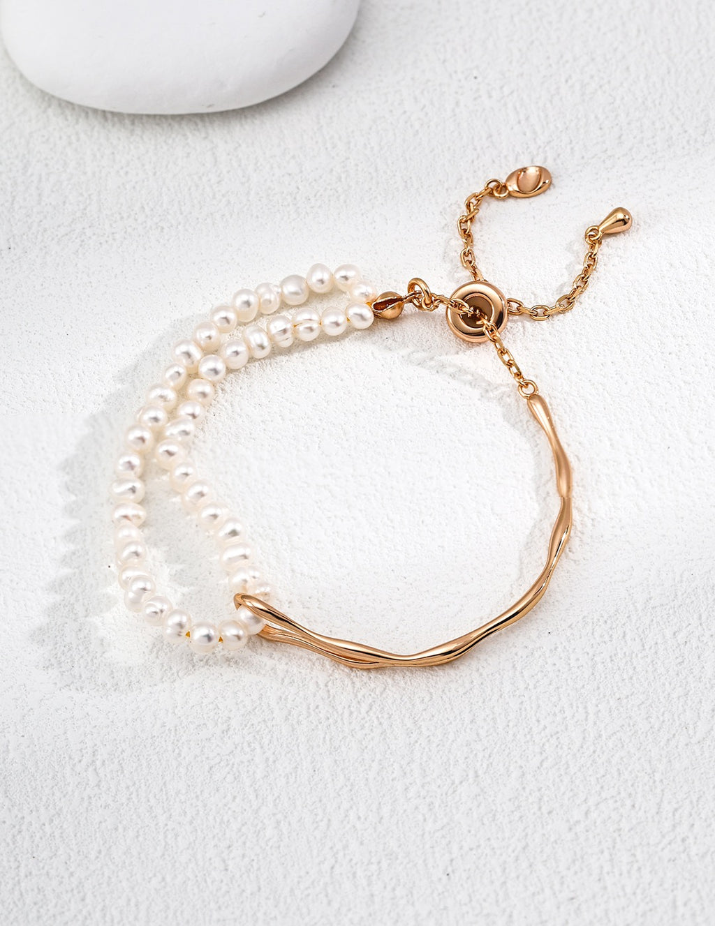 THE DOUBLE PEARLS HALF BANGLE