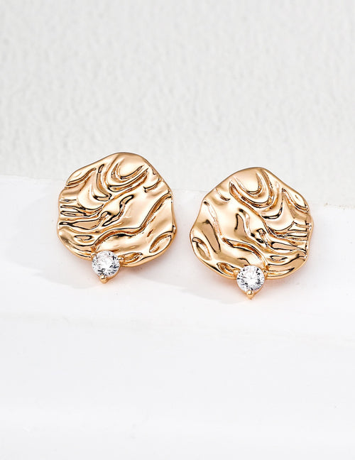 ROUND WAVE PLATE EARRINGS