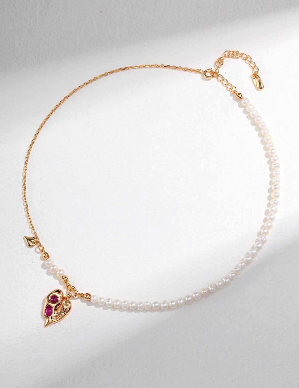 IRREGULAR PINK HEART NECKLACE