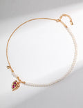 IRREGULAR PINK HEART NECKLACE